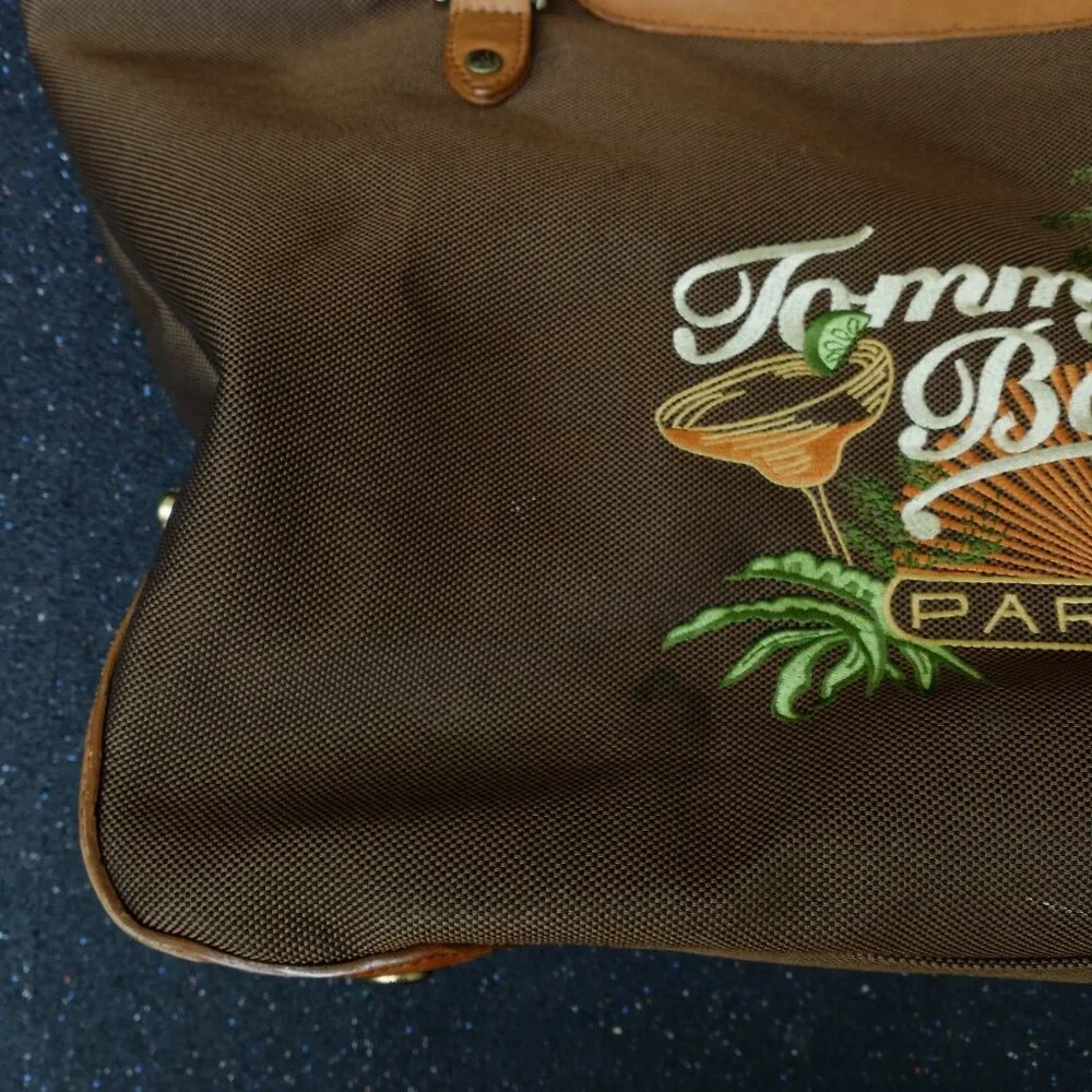 Tommy Bahama PARADISE Travel Bag Luggage Carry on Shoulder Strap Canvas Leather
